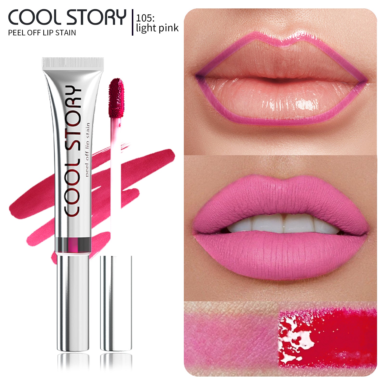 Cool Story Peel-Off Lip Stain – Waterproof, Kiss-Proof & Long Lasting Lip Stain with Fun Peel