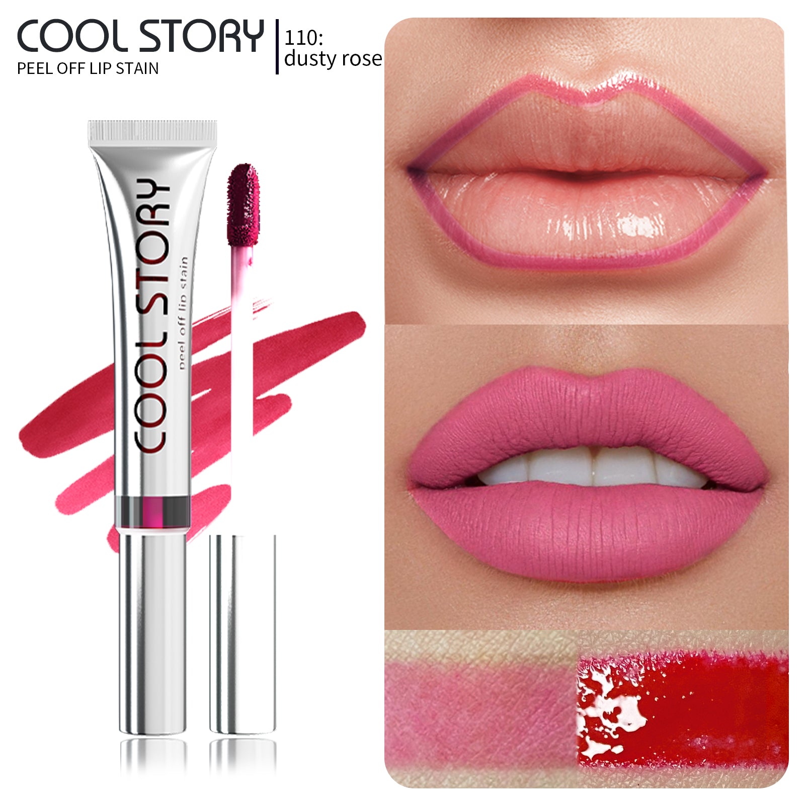 Cool Story Peel-Off Lip Stain – Waterproof, Kiss-Proof & Long Lasting Lip Stain with Fun Peel