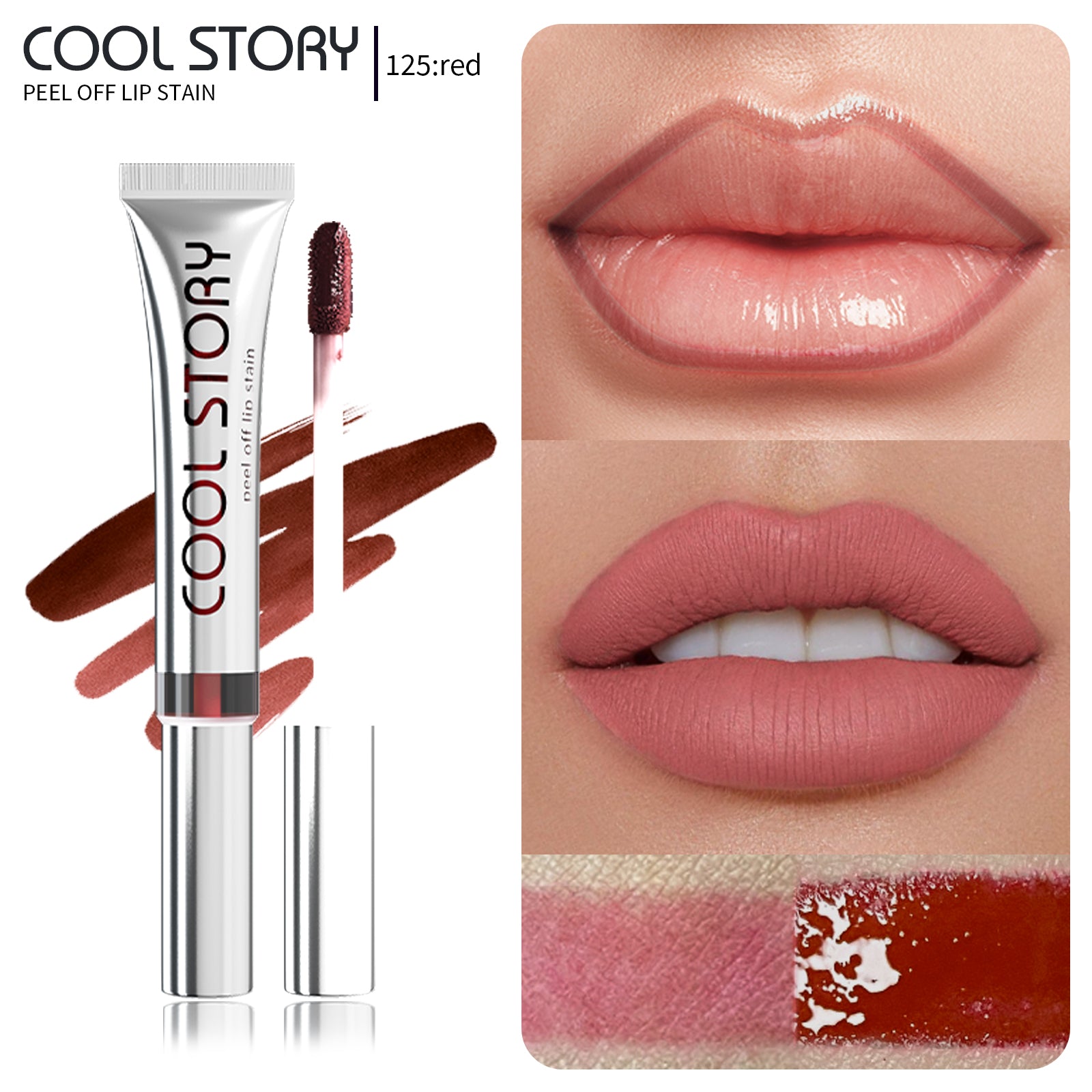 Cool Story Peel-Off Lip Stain – Waterproof, Kiss-Proof & Long Lasting Lip Stain with Fun Peel