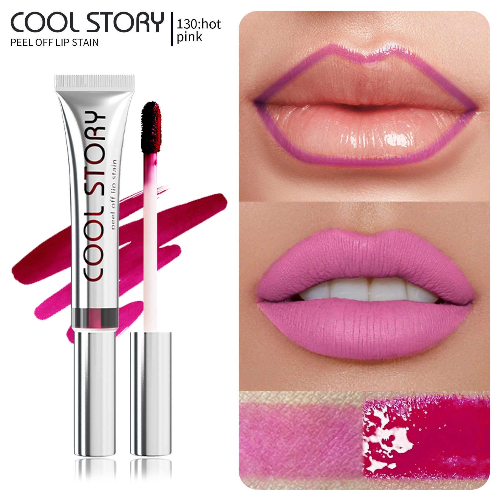 Cool Story Peel-Off Lip Stain – Waterproof, Kiss-Proof & Long Lasting Lip Stain with Fun Peel