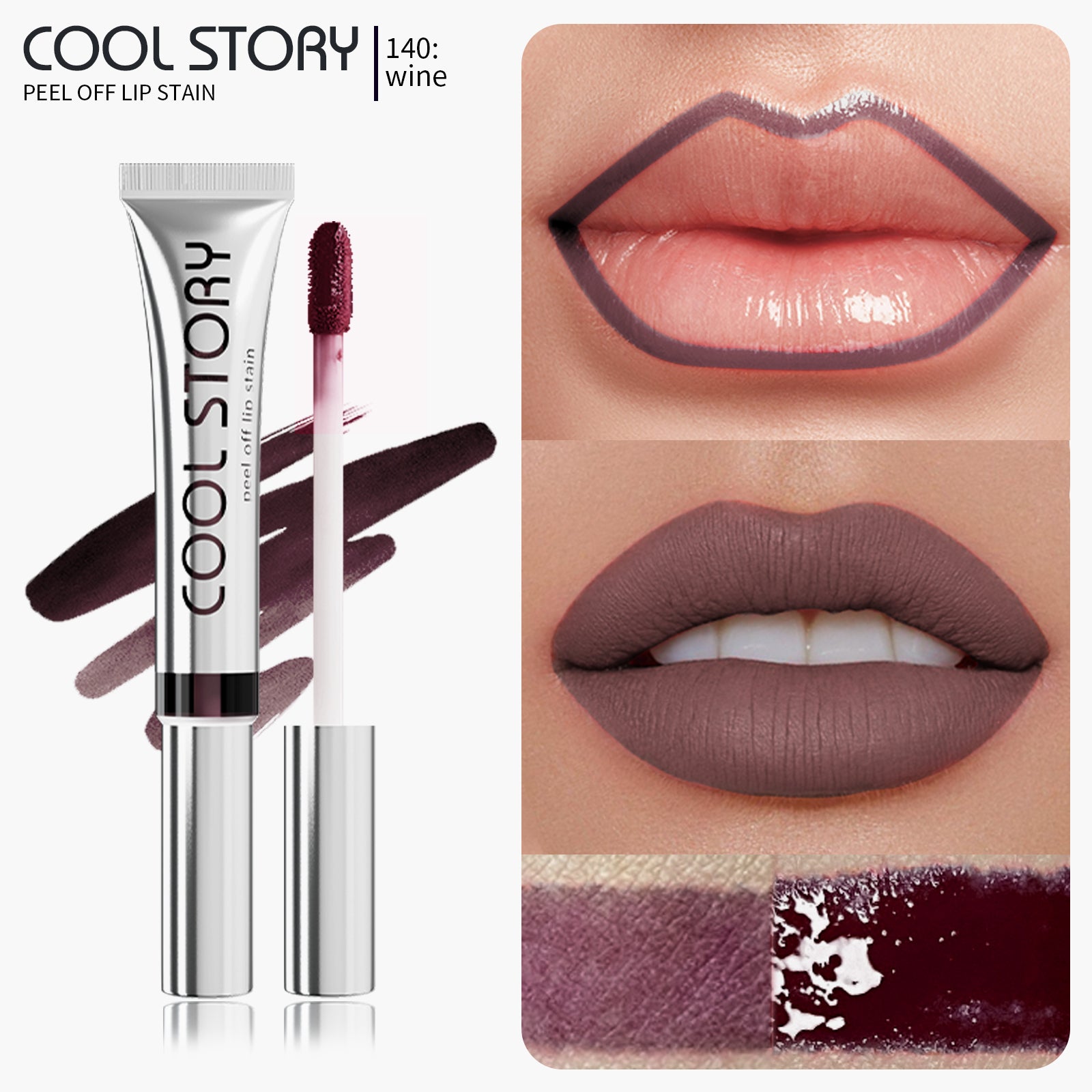 Cool Story Peel-Off Lip Stain – Waterproof, Kiss-Proof & Long Lasting Lip Stain with Fun Peel