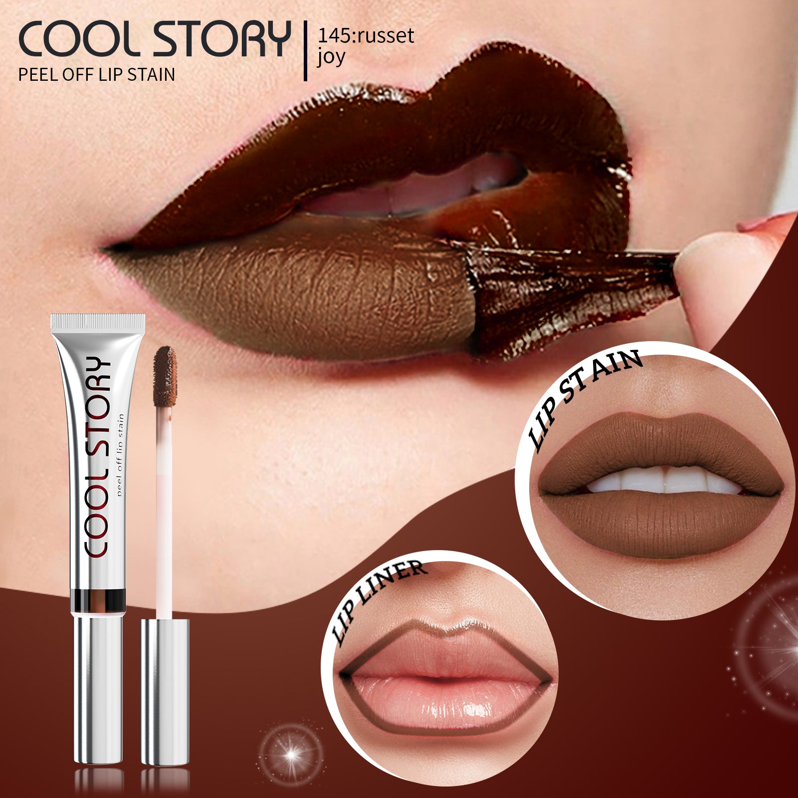 Cool Story Peel-Off Lip Stain – Waterproof, Kiss-Proof & Long Lasting Lip Stain with Fun Peel