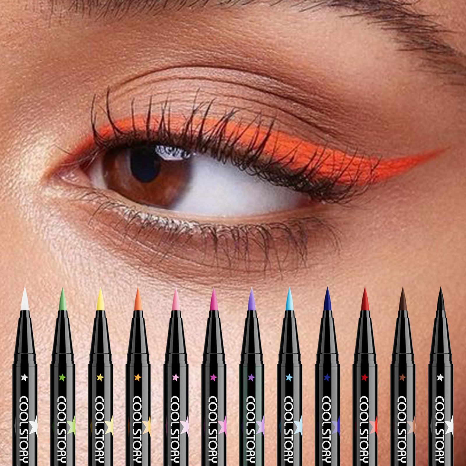 Cool Story Matte Eyeliner Set – 12 Bold Colors, Waterproof & Smudge-Proof for Festival Makeup