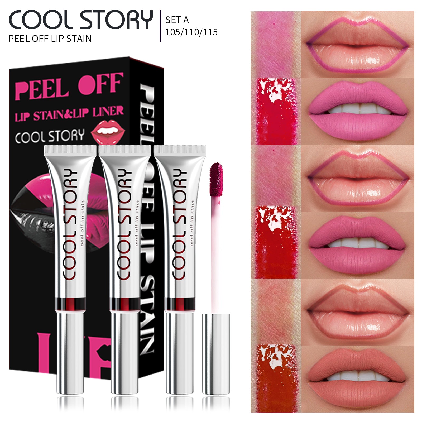 Cool Story Peel-Off Lip Stain – Waterproof, Kiss-Proof & Long Lasting Lip Stain with Fun Peel