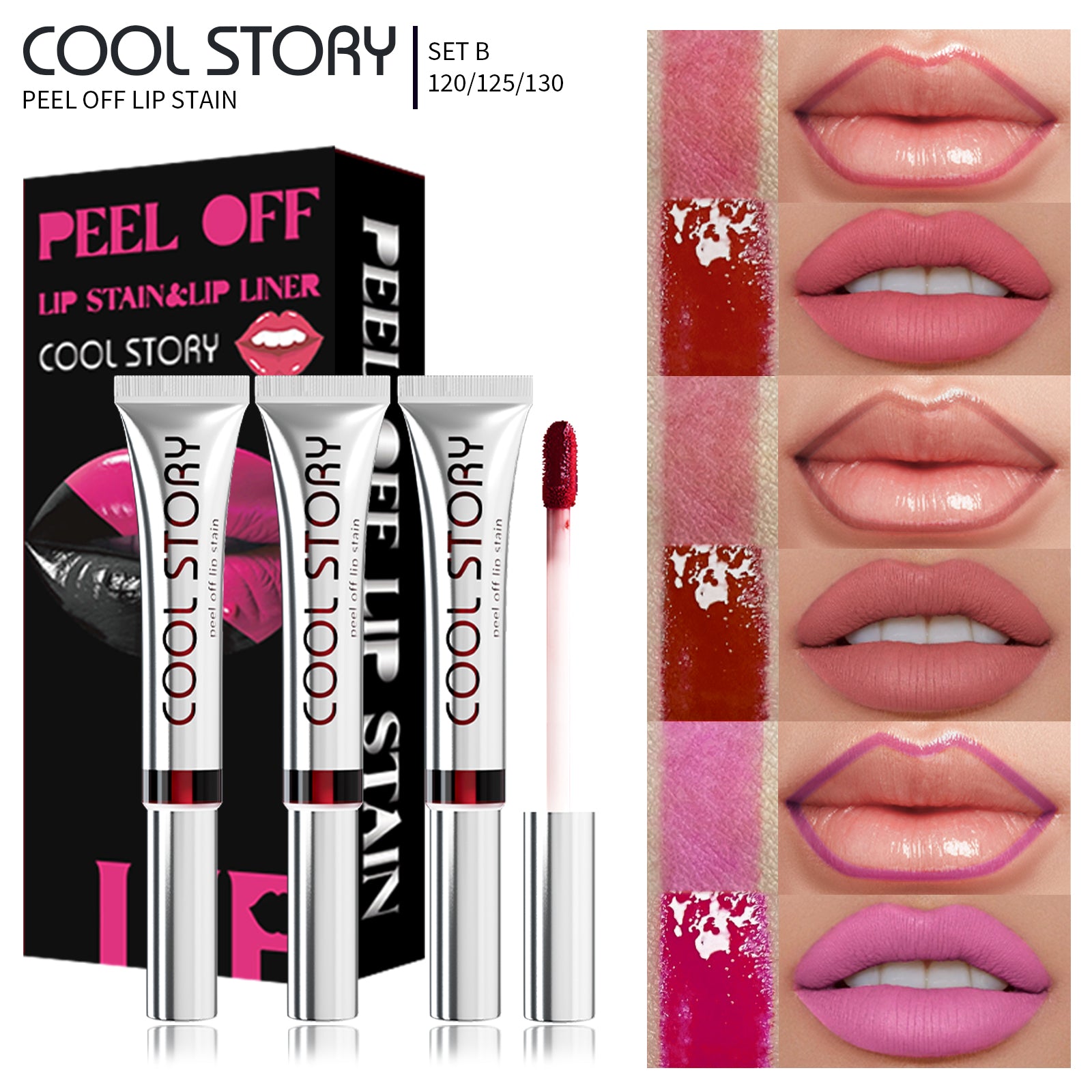 Cool Story Peel-Off Lip Stain – Waterproof, Kiss-Proof & Long Lasting Lip Stain with Fun Peel