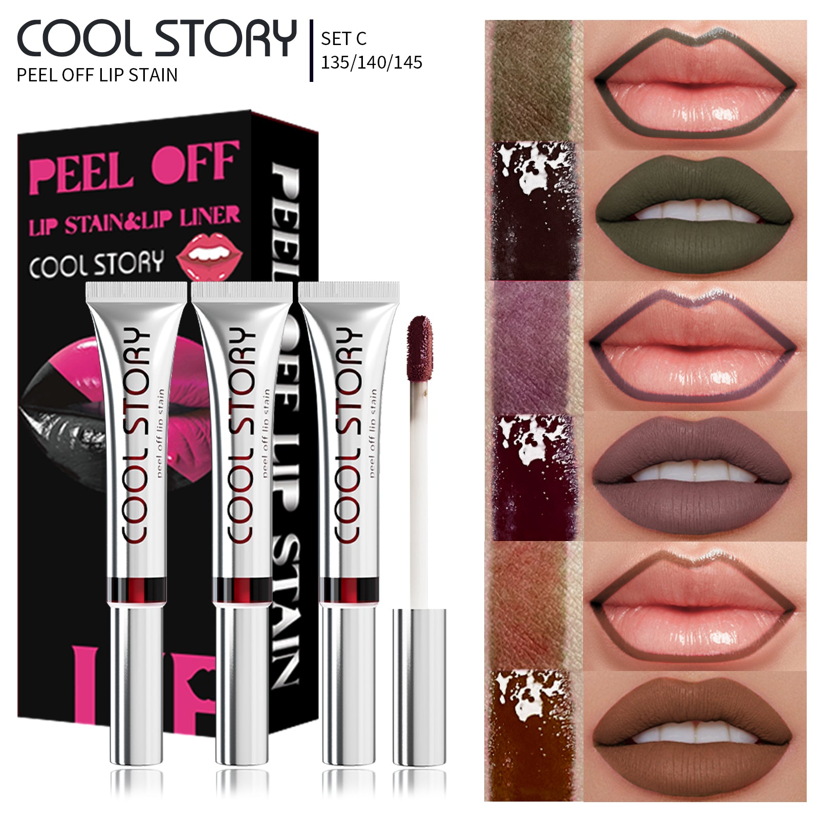 Cool Story Peel-Off Lip Stain – Waterproof, Kiss-Proof & Long Lasting Lip Stain with Fun Peel